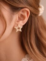 Pearl Hollow Star Earrings - Image 2