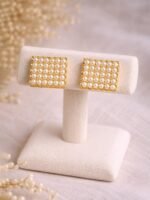 Pearl Square Stud Earrings
