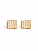 Pearl Square Stud Earrings - Image 4