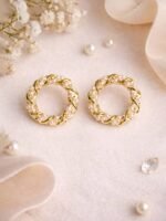 Pearl Twist Hoop Earrings - Image 3