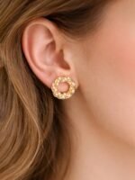 Pearl Twist Hoop Earrings - Image 2