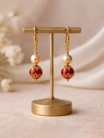 Red Meenakari Pearl Drops