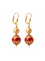 Red Meenakari Pearl Drops - Image 4