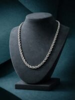 Silver Twisted Rope Chain Necklace - Image 3