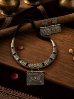 Tribal Oxidised Statement Necklace Set - Image 2
