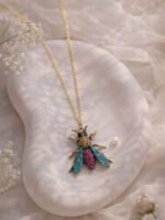 Crystal Bee Statement Pendant Necklace - Image 3