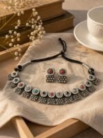 Boho Oxidised Multicolor Necklace Set