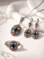 Bohemian Multistone Oxidized Jewelry Set - Image 3