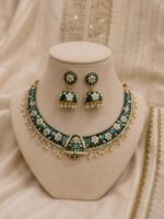 Emerald Floral Meenakari Choker Set
