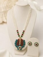 Peacock Pearl Pendant Necklace Set