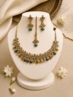 Elegant Kundan Floral Necklace Set
