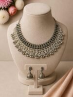 Oxidised Pearl Fringe Choker Set - Image 2
