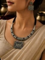 Tribal Oxidised Statement Necklace Set - Image 3
