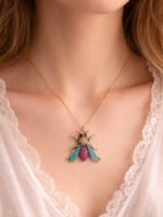 Crystal Bee Statement Pendant Necklace - Image 2