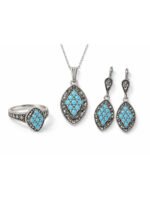 Turquoise Vintage Oxidized Jewelry Set - Image 4