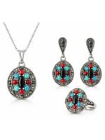 Bohemian Multistone Oxidized Jewelry Set - Image 4