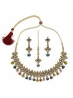 Elegant Kundan Floral Necklace Set - Image 4
