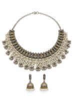 Oxidised Pearl Fringe Choker Set - Image 4