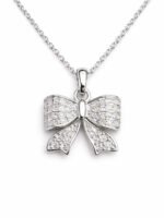 Crystal Bow Charm Necklace - Image 3