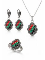 Vintage Multicolour Oxidised Jewellery Set - Image 4