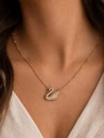 Crystal Swan Pendant Necklace