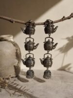 Oxidised Kettle Jhumka Earrings