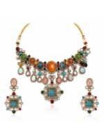 Zariya Royale Multistone Statement Necklace Set - Image 4