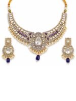 Neelam Royale Kundan Statement Necklace Set - Image 4