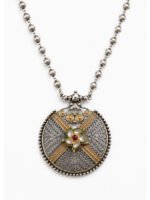 Vasudha Heritage Oxidised Statement Pendant Necklace - Image 4