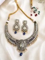 Neelam Royale Kundan Statement Necklace Set - Image 3