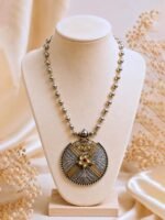 Vasudha Heritage Oxidised Statement Pendant Necklace