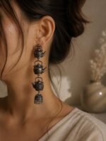 Oxidised Kettle Jhumka Earrings - Image 2