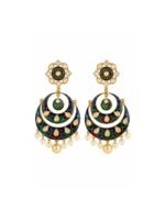 Royal Blue Meenakari Chandbali Earrings - Image 4
