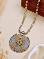 Vasudha Heritage Oxidised Statement Pendant Necklace - Image 2