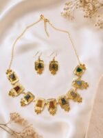 Meher Multistone Gold Statement Necklace Set - Image 3