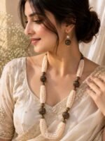 Classic Pearl Beaded Statement Necklace Set