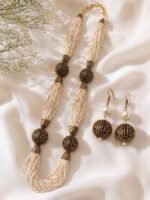 Classic Pearl Beaded Statement Necklace Set - Image 3