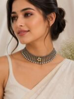 Floral Heritage Oxidised Choker Necklace - Image 2