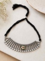 Floral Heritage Oxidised Choker Necklace - Image 3