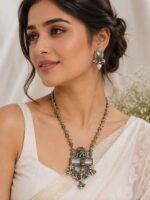 Royal Elephant Temple Pendant Necklace Set - Image 2