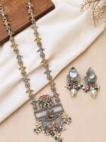Royal Elephant Temple Pendant Necklace Set - Image 3