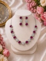 Ruby Bloom Crystal Necklace Set