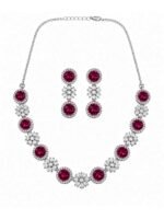Ruby Bloom Crystal Necklace Set - Image 4