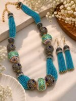 Neelambara Enamel Beaded Necklace Set - Image 3