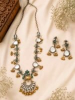 Royal Peacock Heritage Statement Necklace Set - Image 3