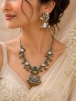 Royal Peacock Heritage Statement Necklace Set - Image 2