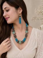 Neelambara Enamel Beaded Necklace Set - Image 2