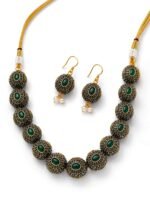 Emerald Antique Bead Necklace Set - Image 4