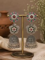 Antique Silver Traditional Statement Earrings