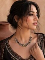 Oxidised Floral Choker Necklace for Women - Image 2